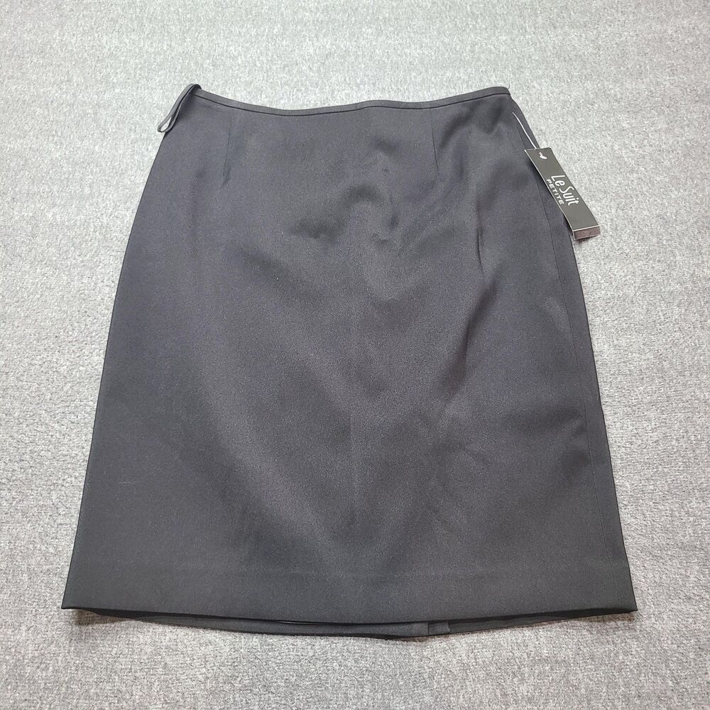 Le Suit Skirt Womens 6 Petite Black Lined Classic Sheath Career Office Stretch